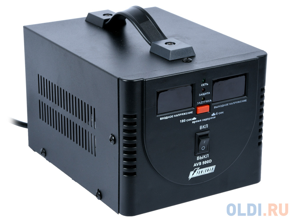 Стабилизатор напряжения Powerman AVS 500D 2 розетки черный фото