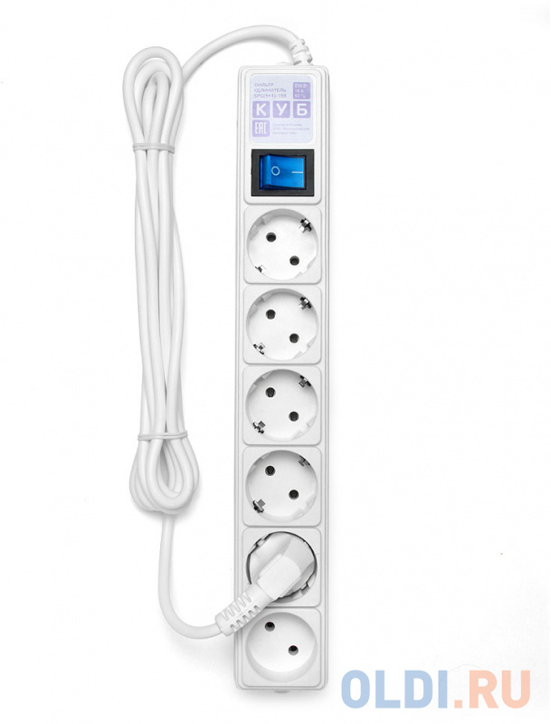 Сетевой фильтр Power Cube SPG(5+1)-16B-3М 6 розеток 3 м белый Сетевой фильтр Power Cube SPG(5+1)-16B-3М 6 розеток 3 м белый фото