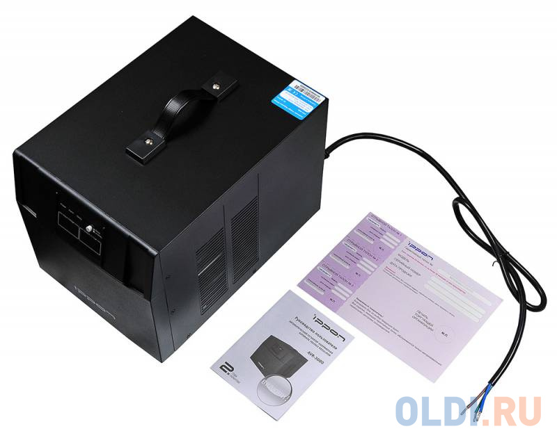 Стабилизатор напряжения Ippon AVR-3000 4 розетки черный фото