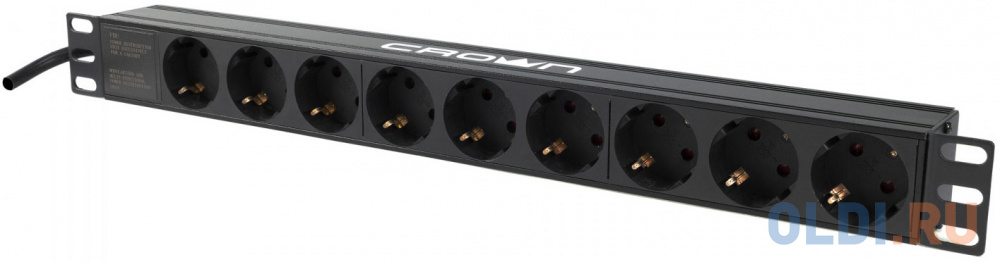 

Распределитель питания Crown CMPDU-17 9 розеток 2 м, Черный