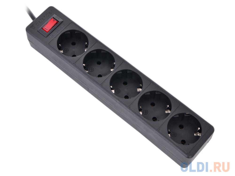 Сетевой фильтр Defender ES черный 1.8 m 5 розеток колонки defender spk 210 2x2 вт 220в раз для наушник