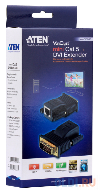 Удлинитель DVI-D Aten до 20 метров через RJ45 без шнуров VE066-AT фото