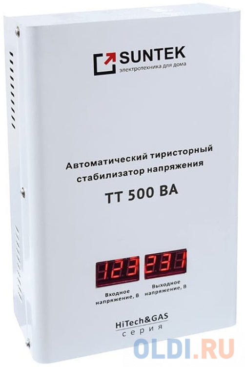Стабилизатор напряжения Suntek TT-500 2 розетки, цвет серый, размер 180х290х115 мм - фото 3