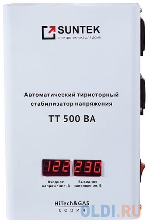 Стабилизатор напряжения Suntek TT-500 2 розетки, цвет серый, размер 180х290х115 мм - фото 4