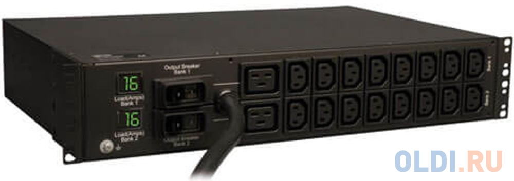 Блок розеток Tripp Lite 230V, 32 amps, (2) C19 AC outlets & (16) C13 AC outlets, IEC309 32A (2P+E) input plug, 2U mounting format.