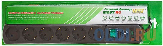 Сетевой фильтр MOST RG 6 розеток 10 м фото