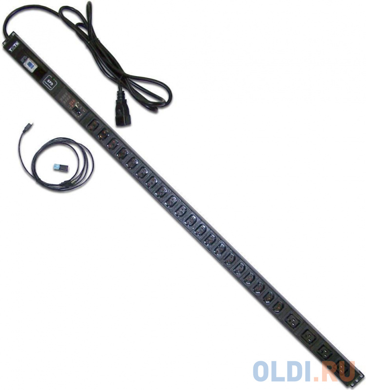 

Блок розеток Lanmaster TWT-PDVM-4C9-20C3-I9 24 розетки 3 м, Черный