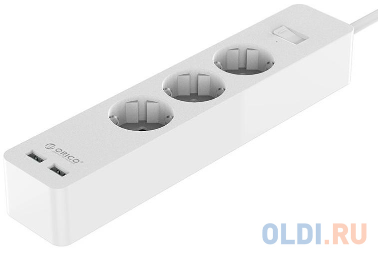 

Сетевой фильтр Orico GPC-3A2U 3 розетки 2xUSB 1.5 м, Белый