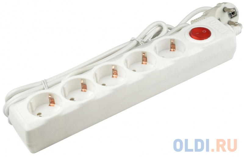 

S-GSU5-5 WHITE Cетевой фильтр серии Universal, 5м (Пвс 3*0,75), 5 гнезд, с/з. 10А. Защита от перенапряжения, короткого замыкания. TM Uniel., шк 469048, Белый