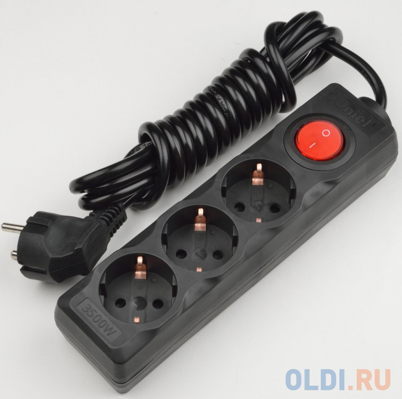 

S-GCD3-7B BLACK Удлинитель серии Standart, шнур 7м., 3 гнезда, с/з. Черный. TM Uniel., шк 4690485101727