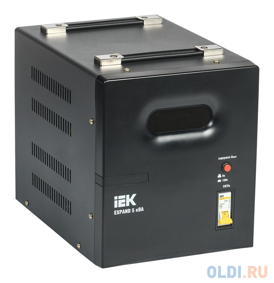 Стабилизатор напряжения IEK Expand 5кВА однофазный черный (IVS21-1-005-11) стабилизатор напряжения rucelf srw 550 d 0 5ква однофазный белый