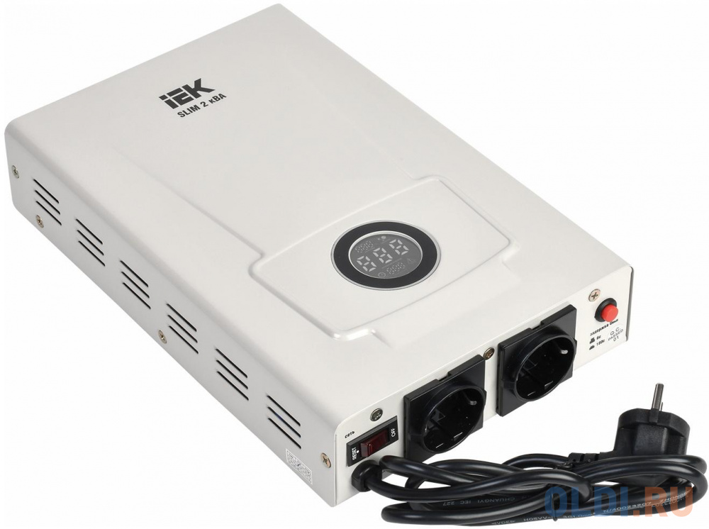 Стабилизатор напряжения IEK Slim 2 розетки стабилизатор напряжения powercom tca 2000 4 euro белый