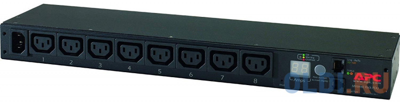 

Блок распределения питания APC RACK PDU, METERED, 1U, 16A, 208/230V, (8) C13