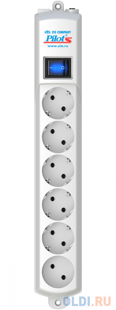 Surge protector ZIS Pilot S 5m, 6 outlets (5+1), white Pilot S5M - фото 3