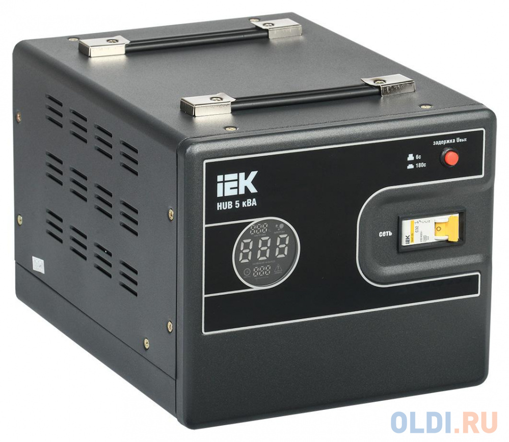 Стабилизатор напряжения IEK Hub 5кВА однофазный черный (IVS21-1-005-13) стабилизатор напряжения iek hub 5ква однофазный ivs21 1 005 13