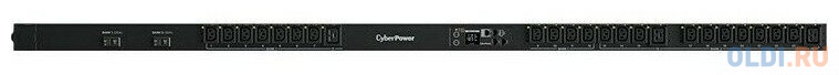 Блок розеток CyberPower PDU41405 24 розетки, цвет черный, размер 56 х 1665 х 48 мм - фото 1