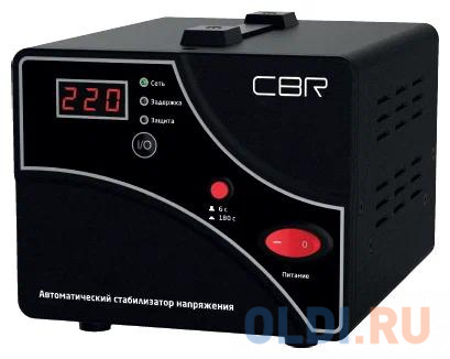 CBR Стабилизатор напряжения CVR 0207, 2000 ВА/1200 Вт, диапазон вход. напряж. 140–260 В, точность стабилизации 8%, LED-индикация, вольтметр, 2 евророз стабилизатор напряжения ресанта ach 2000 н 1 ц lux