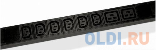 Hyperline SHE-18IEC-6BIEC-3V-3PVR Блок розеток, вертикальный, 3 блока по 6 розеток IEC320 С13 + 2 розетки IEC320 С19 + авт. выключатель, кабель питани фото
