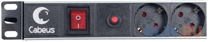 Блок розеток CABEUS PDU-6P-F-2E 6 роз 16А 250V шнур 2м фото