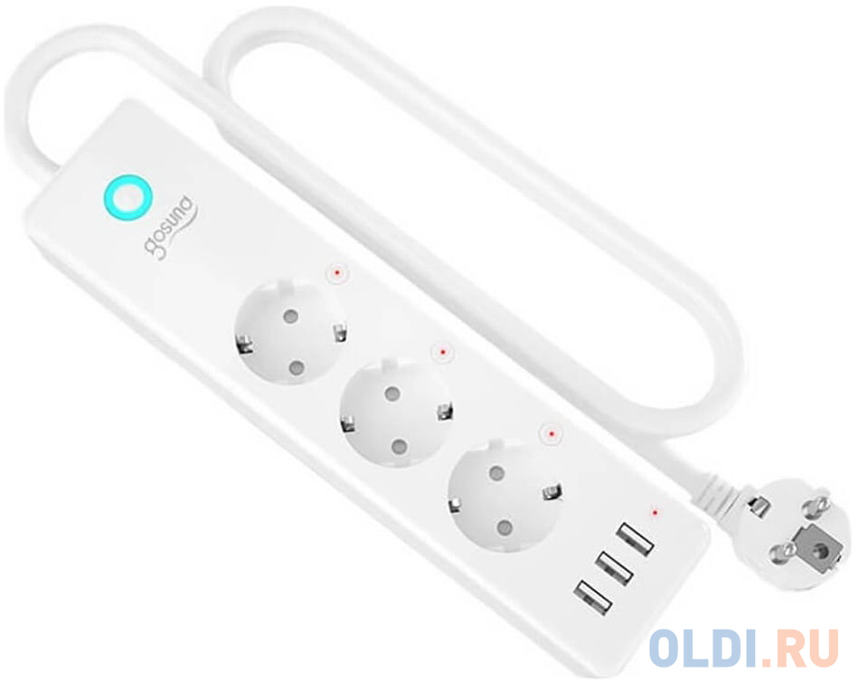 Умный сетевой фильтр Gosund Smart plug, 3 USB outlet, total 3.1A 3 sockets seperate controlled