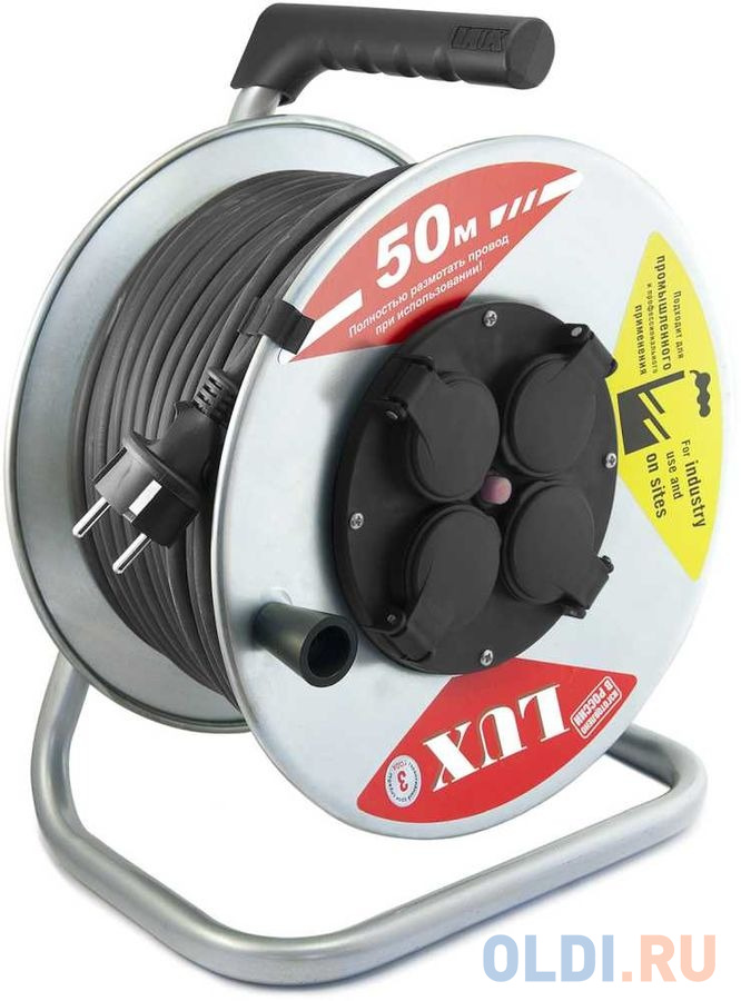 

Удлинитель Lux К4-Е-50 4 розетки 50 м, Черный