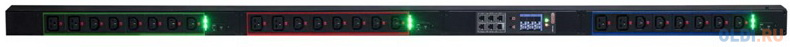 ELEMY Rack PDU, Metered, ZeroU, (3) 16A, 400V, WEB, OLED, (18) C13 & (6) C19 Locking Outlet / Пр-во РФ