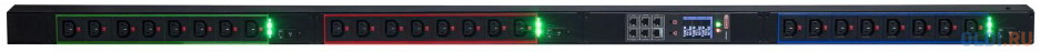 ELEMY Rack PDU, Metered, ZeroU, (3) 16A, 400V, WEB, OLED, (24) C13 Locking Outlet / Пр-во РФ