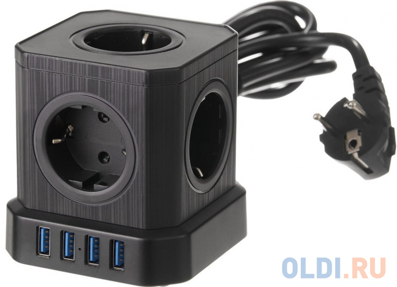 

idealim Куб чёрный Cube-5r-4usb-2M-black