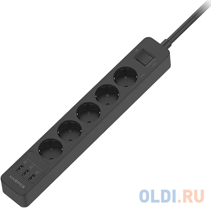 

Harper Сетевой фильтр с USB зарядкой UCH-550 Black (5 роз.,5м.,3 x USB 2.4A (max 3.4A), 4000W) {H00003205}