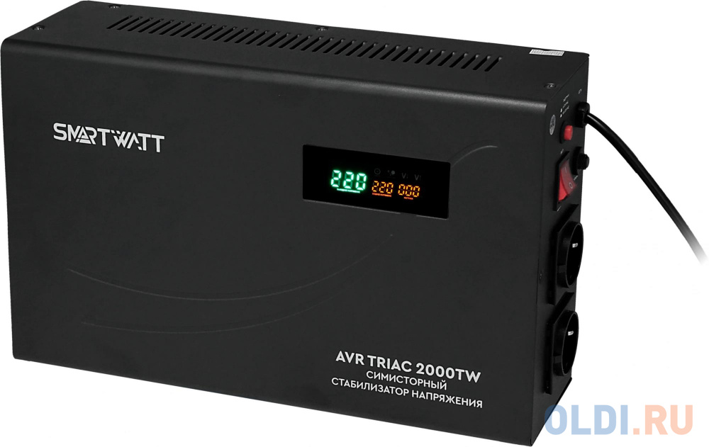 

Стабилизатор напряжения Smartwatt AVR Triac 2000TW 2000ВА черный