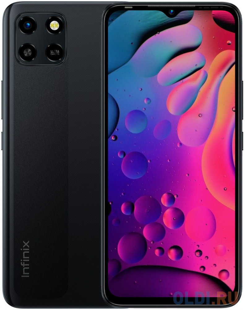 

Смартфон Infinix X6512 Smart 6 HD 32Gb 2Gb черный моноблок 3G 4G 2Sim 6.6" 720x1600 Android 11 Go edition 8Mpix 802.11 b/g/n GPS GSM900/1800 GSM1