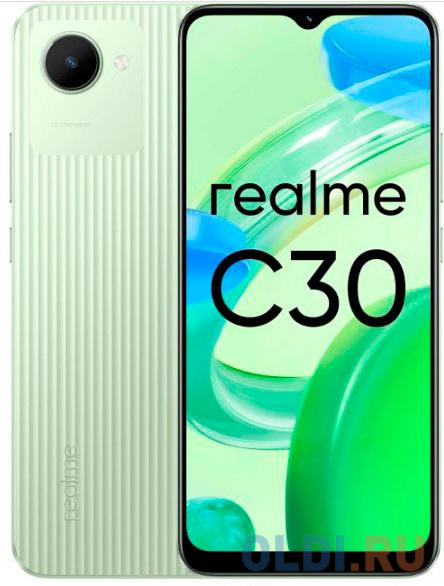

Смартфон Realme C30 32Gb 2Gb зеленый моноблок 3G 4G 6.5" 720x1600 Android 11 8Mpix 802.11 b/g/n GPS GSM900/1800 GSM1900 TouchSc