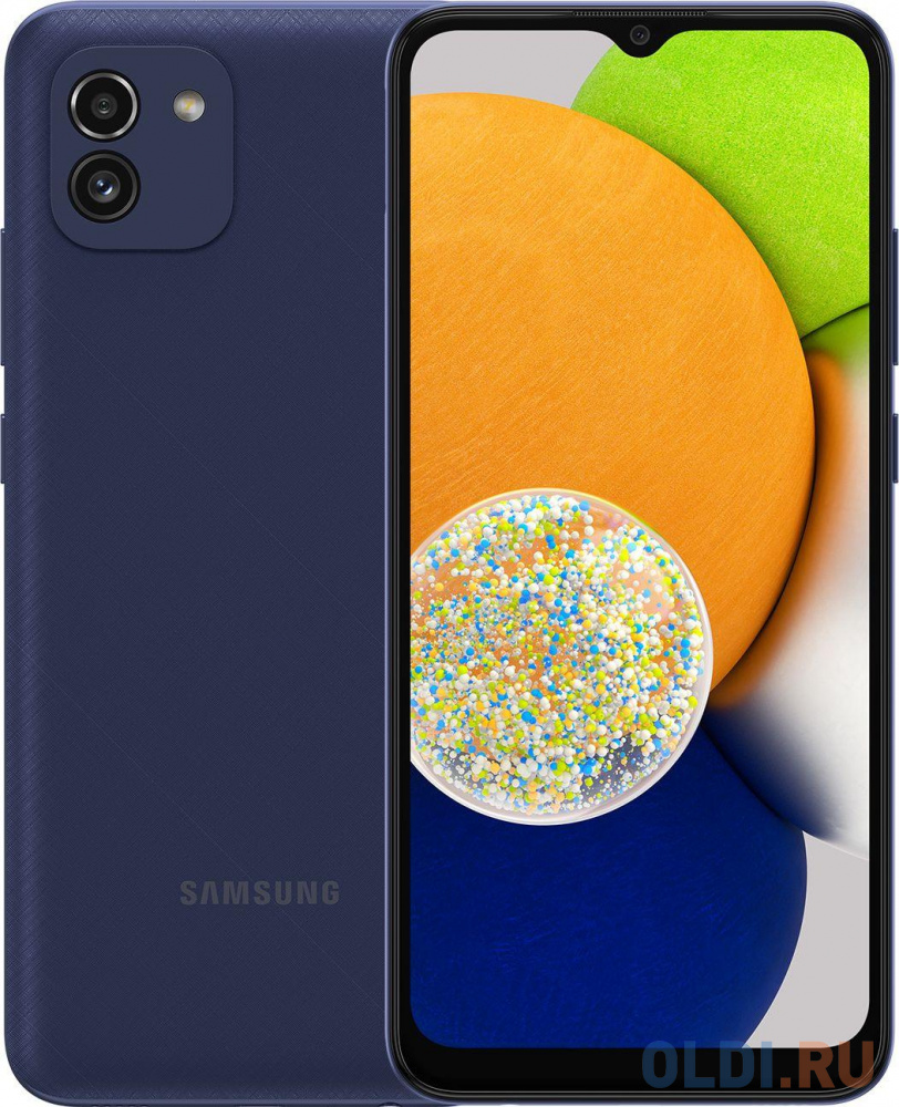 Смартфон Samsung SM-A035F Galaxy A03 32Gb 3Gb синий моноблок 3G 4G 2Sim 6.5" 720x1600 Android 10 48Mpix 802.11 b/g/n/ac GPS GSM900/1800 GSM1900 T