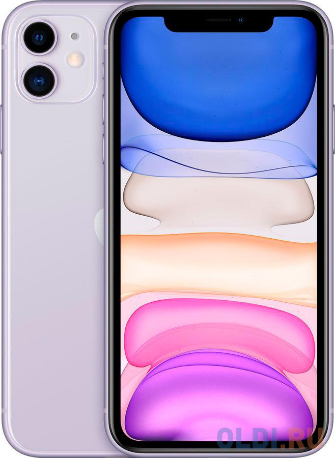 

Смартфон Apple A2221 iPhone 11 64Gb фиолетовый моноблок 3G 4G 6.1" iPhone iOS 15 12Mpix 802.11 a/b/g/n/ac/ax NFC GPS TouchSc