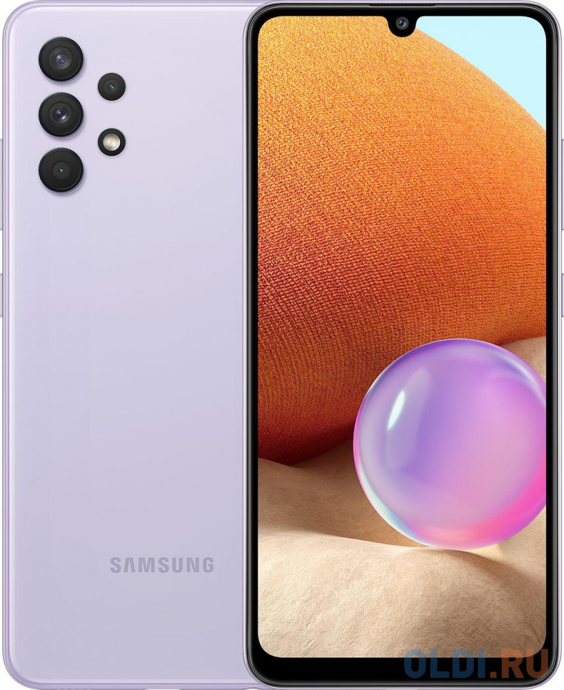 

Смартфон Samsung SM-A325F Galaxy A32 64Gb 4Gb лаванда моноблок 3G 4G 2Sim 6.4" 1080x2400 Android 11 64Mpix 802.11 b/g/n/ac NFC GPS GSM900/1800 GS