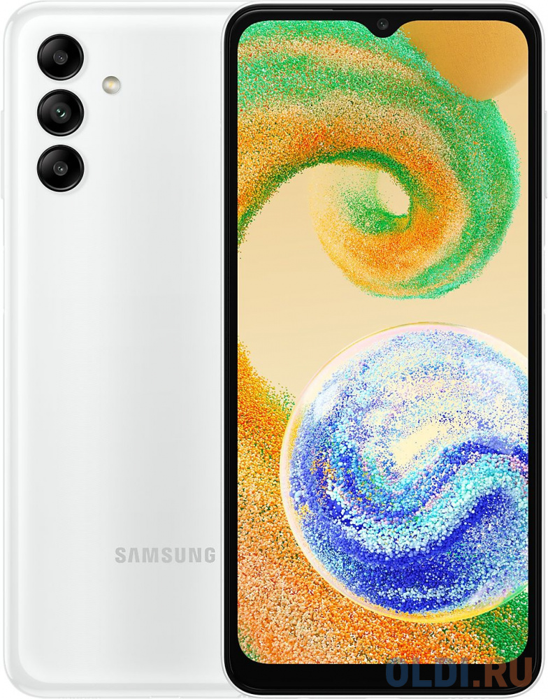 Смартфон Samsung SM-A047F Galaxy A04s 32Gb 3Gb белый моноблок 3G 4G 2Sim 6.5" 720x1600 Android 11 50Mpix 802.11 a/b/g/n/ac GPS GSM900/1800 GSM190