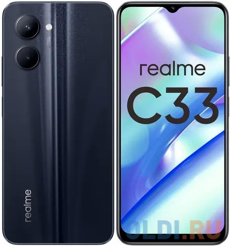 Смартфон Realme C33 64Gb 4Gb черный моноблок 3G 4G 6.5