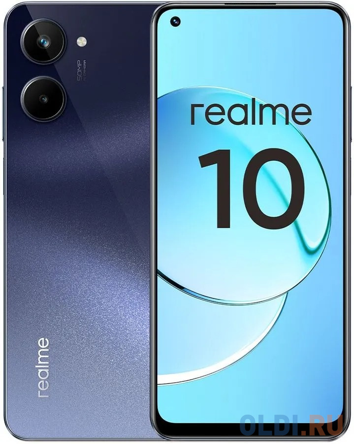 Смартфон Realme RMX3630 10 128Gb 4Gb черный моноблок 3G 4G 2Sim 6.4