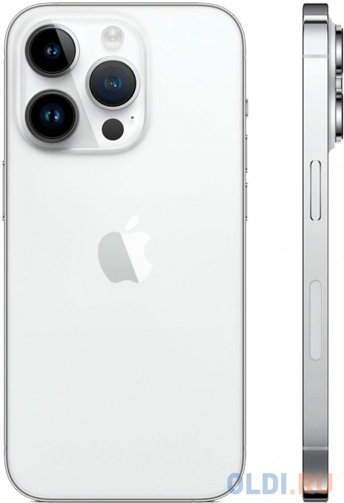 Смартфон Apple A2892 iPhone 14 Pro 128Gb 6Gb серебристый моноблок 3G 4G 2Sim 6.1" 1179x2556 iOS 16 48Mpix 802.11 a/b/g/n/ac/ax NFC GPS GSM900/180 фото