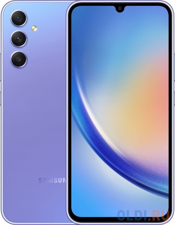 Смартфон Samsung Galaxy A34 128 Gb Lavender qbrix фото конструктор original по любой вашей фотографии