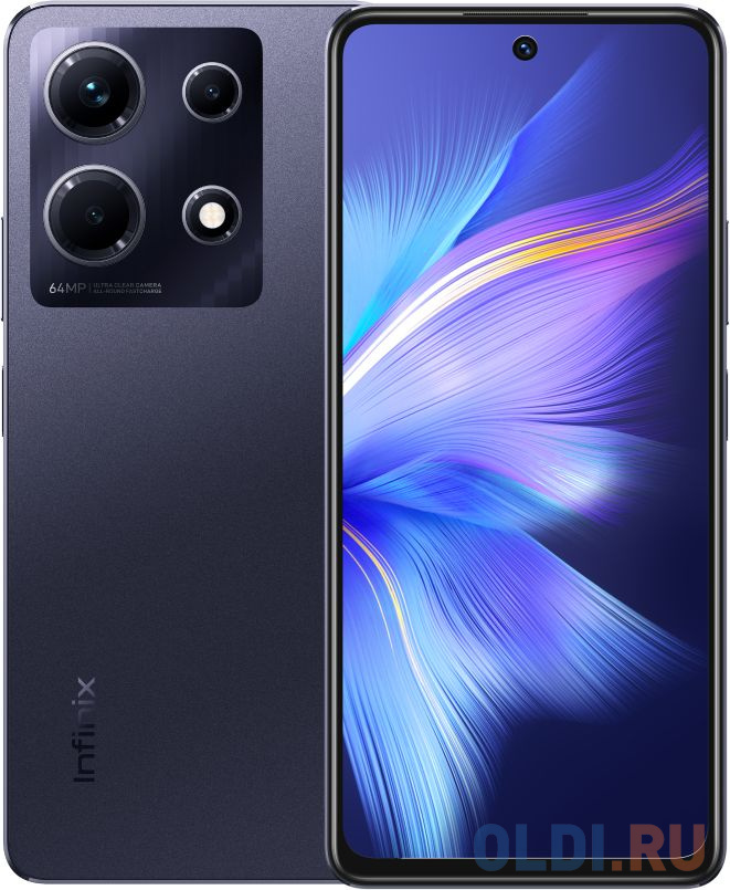 Смартфон Infinix X6833B Note 30 256Gb 8Gb черный моноблок 3G 4G 2Sim 6.78" 1080x2460 Android 13 64Mpix 802.11 a/b/g/n/ac NFC GPS GSM900/1800 GSM1 фото
