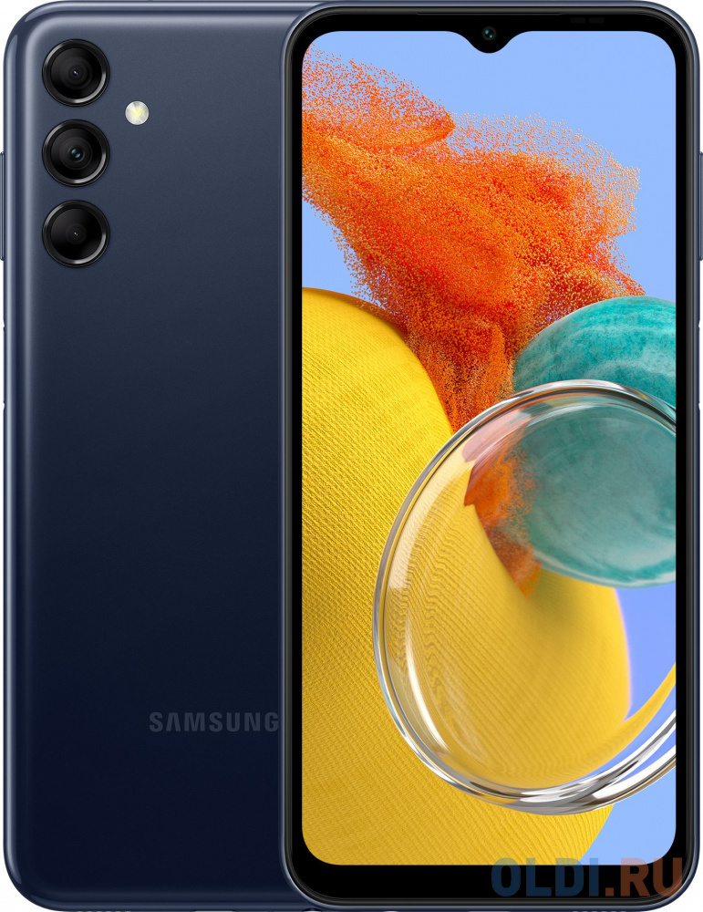 

Смартфон Samsung SM-M146B Galaxy M14 64Gb 4Gb темно-синий моноблок 3G 4G 2Sim 6.6" 1080x2408 Android 13 50Mpix 802.11 a/b/g/n/ac NFC GPS GSM900/1