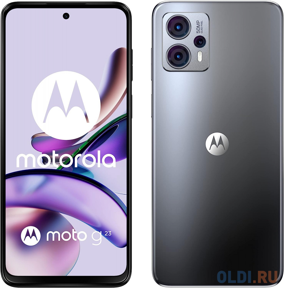Смартфон Motorola XT2333-3 G23 128Gb 8Gb серый моноблок 3G 4G 2Sim 6.5
