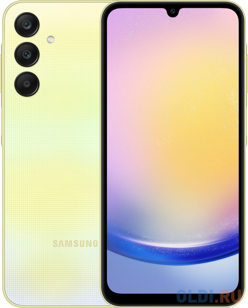 Смартфон Samsung SM-A256E Galaxy A25 128Gb 6Gb желтый моноблок 3G 4G 2Sim 6.5