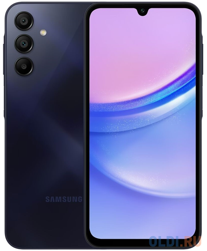 Смартфон Samsung Galaxy A15 128 Gb Dark Blue внешний аккумулятор olmio qs 20 темно серый