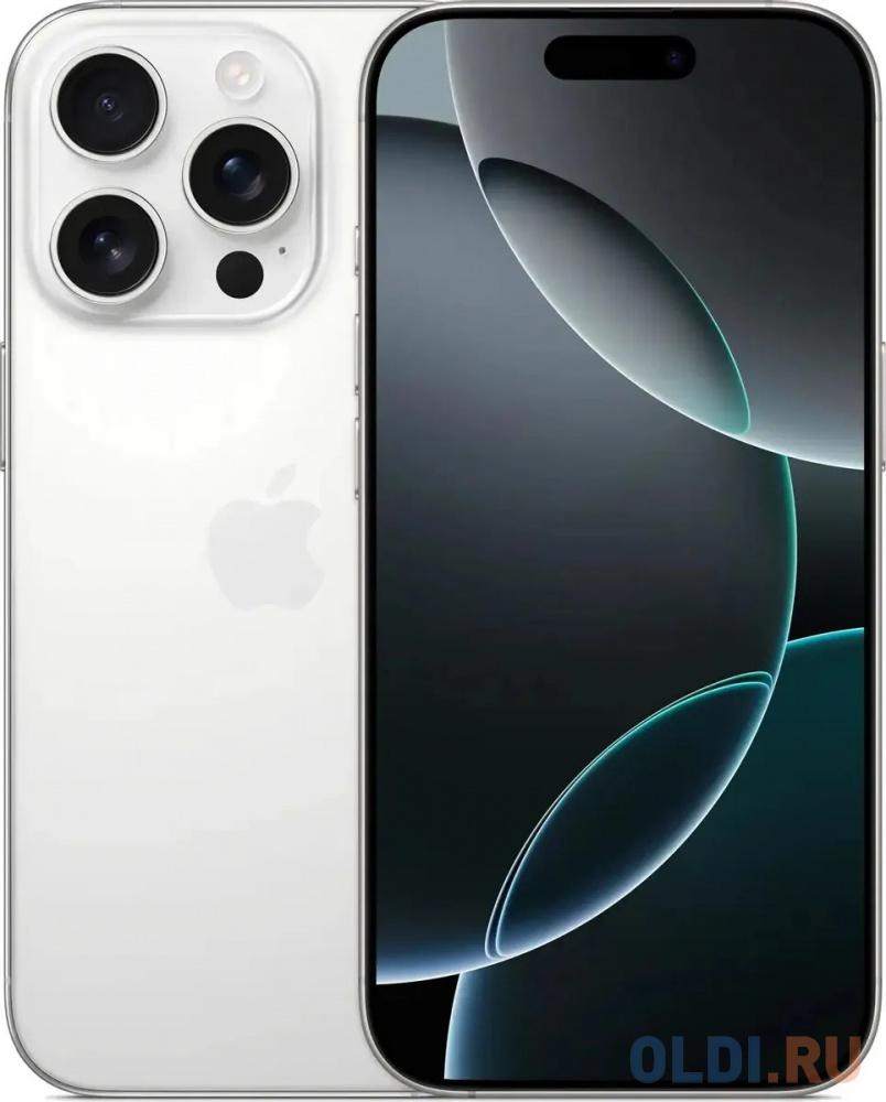 Смартфон Apple A3294 iPhone 16 Pro 256Gb белый титан моноблок 3G 4G 2Sim 6.3" 1206x2622 iOS 18 48Mpix 802.11 a/b/g/n/ac/ax/be NFC GPS Protect - MYLU3ZA/A