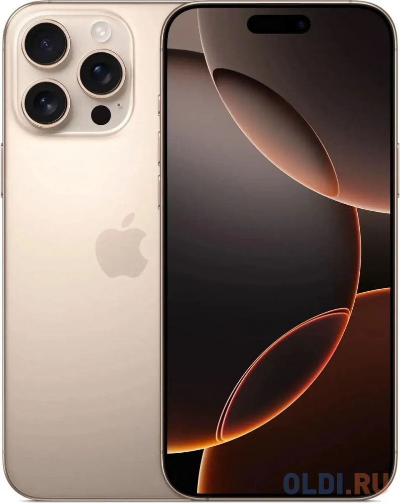 Смартфон Apple A3295 iPhone 16 Pro Max 256Gb бежевый титан моноблок 3G 4G 1Sim 6.9" 1320x2868 iOS 18 48Mpix 802.11 a/b/g/n/ac/ax/be NFC GPS Prote - MYWJ3J/A