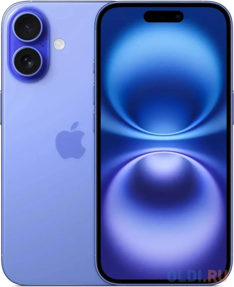 Смартфон Apple A3286 iPhone 16 128Gb ультрамарин моноблок 3G 4G 1Sim 6.1" 1179x2556 iOS 18 48Mpix 802.11 a/b/g/n/ac/ax/be NFC GPS Protect - MYDU3J/A
