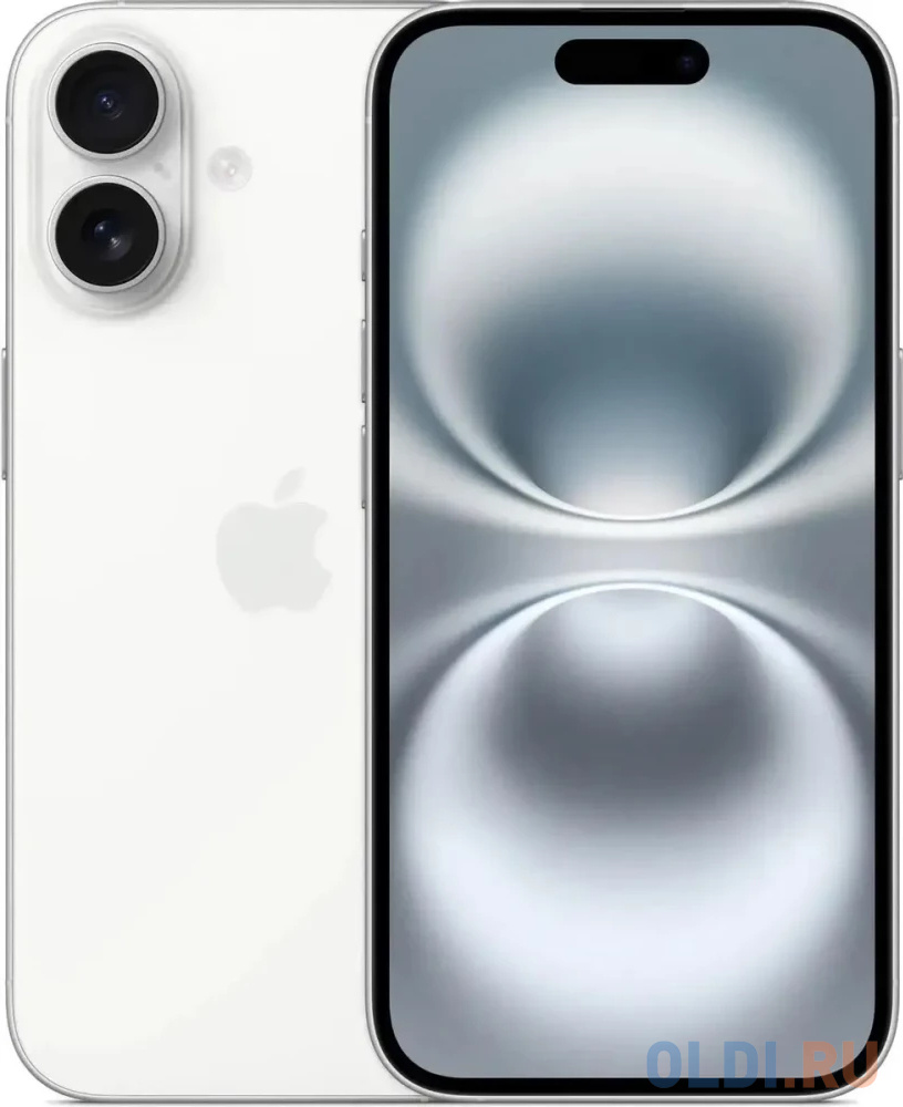 

Смартфон Apple A3286 iPhone 16 128Gb белый моноблок 3G 4G 1Sim 6.1" 1179x2556 iOS 18 48Mpix 802.11 a/b/g/n/ac/ax/be NFC GPS Protect