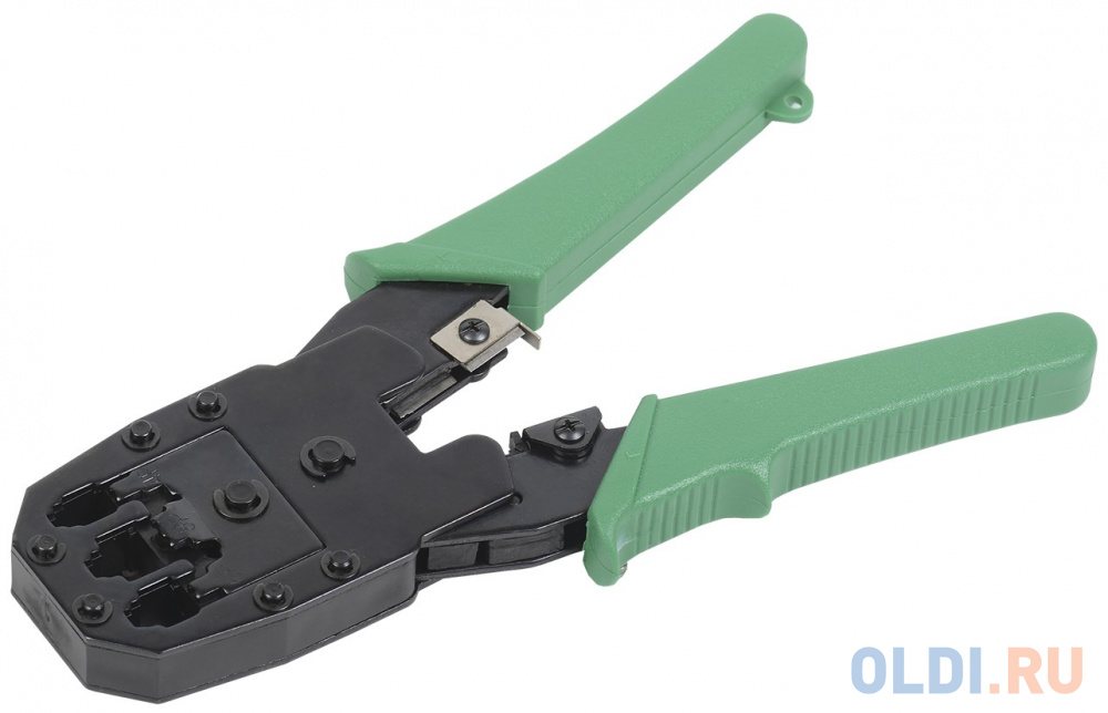 ITK TM1-G10V Инструмент обжим. для RJ45 RJ12 RJ11 ручка ПВ x  зеленый инструмент для заделки контактов vcom d1911